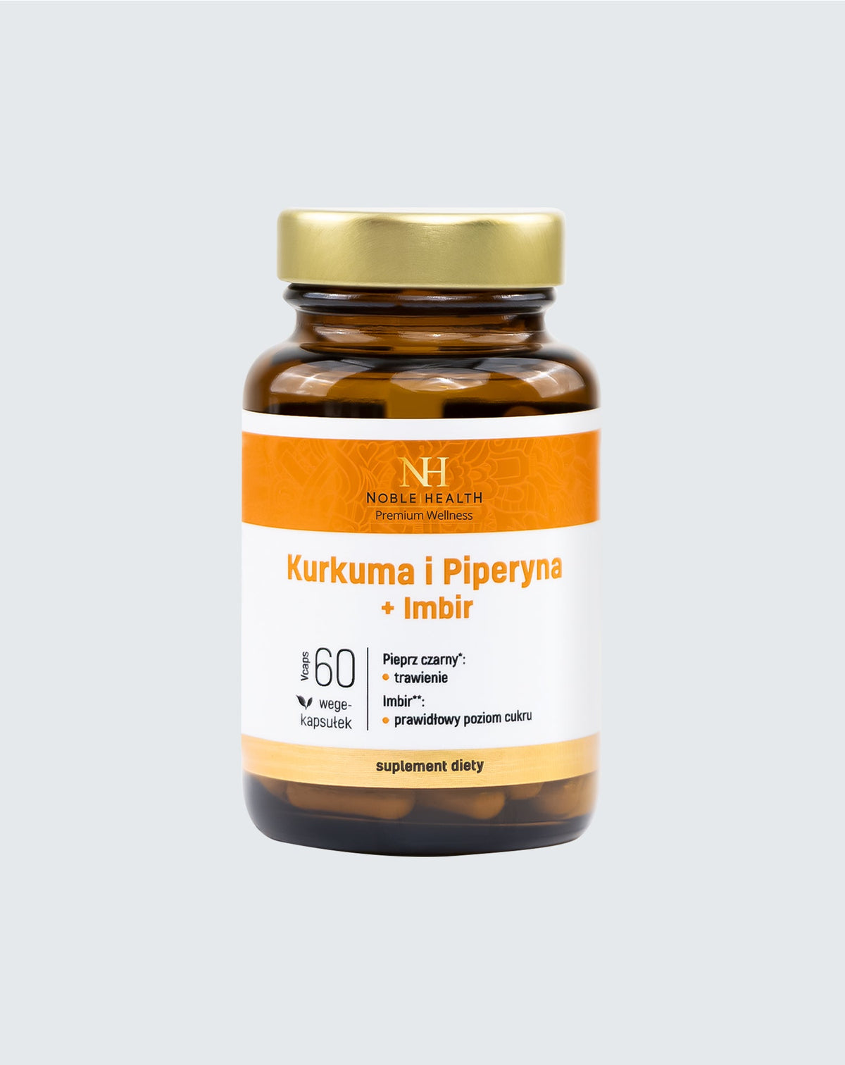 Kurkuma a Piperin + Zázvor Doplněk stravy - Noble Health