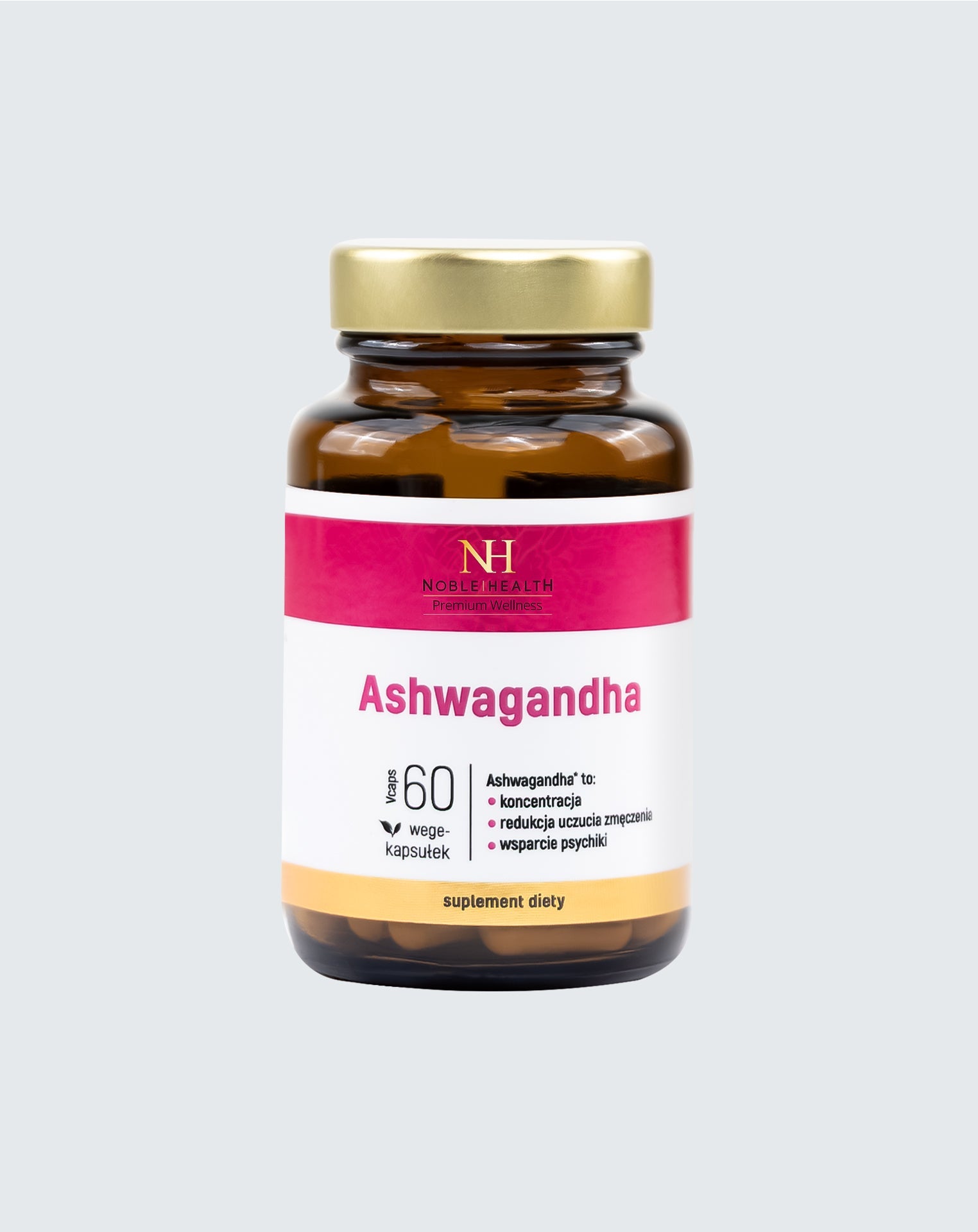 Ashwagandha Noble Health vegan 60 ks indický ženšen proti stresu paměti