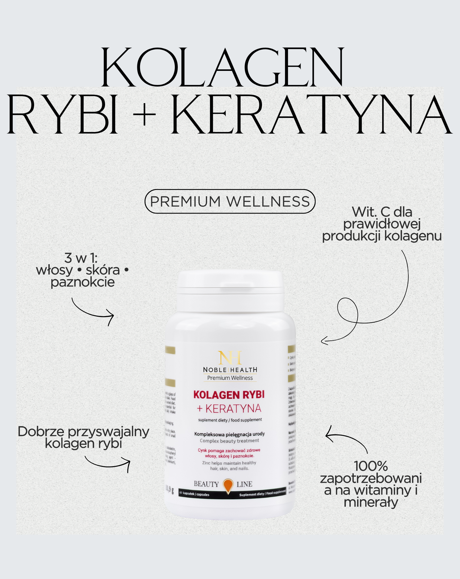Rybí kolagen + keratin - Ušlechtilé zdraví Zdravá kůže, vlasy, nehty