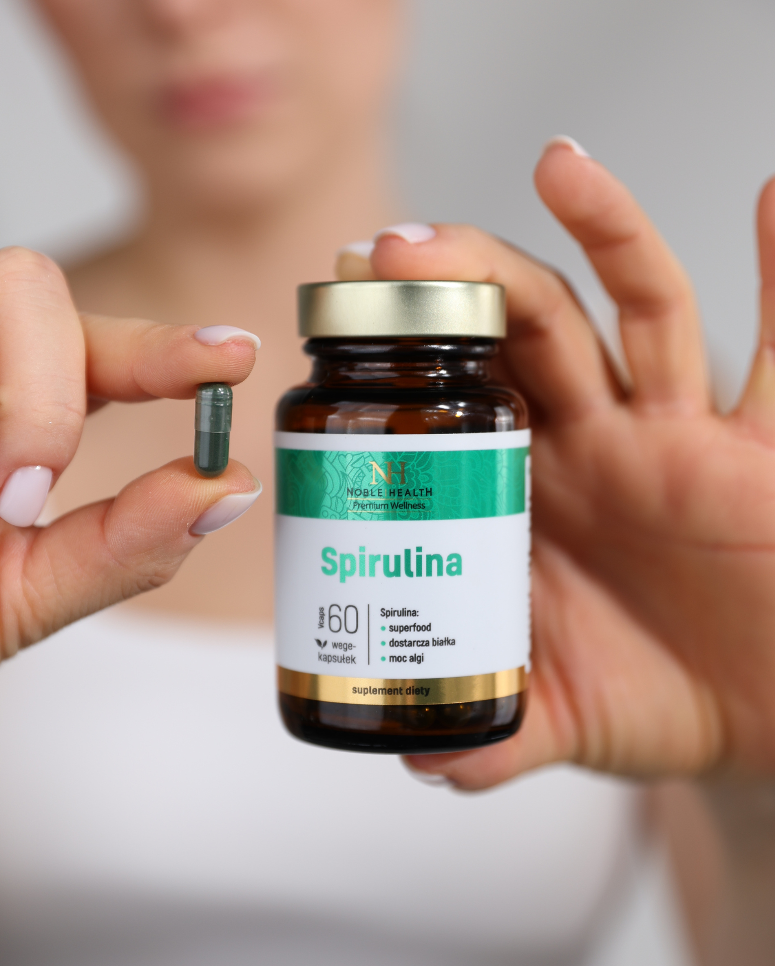 Spirulina Noble Health Detoxikační mořské řasy 60 kapslí