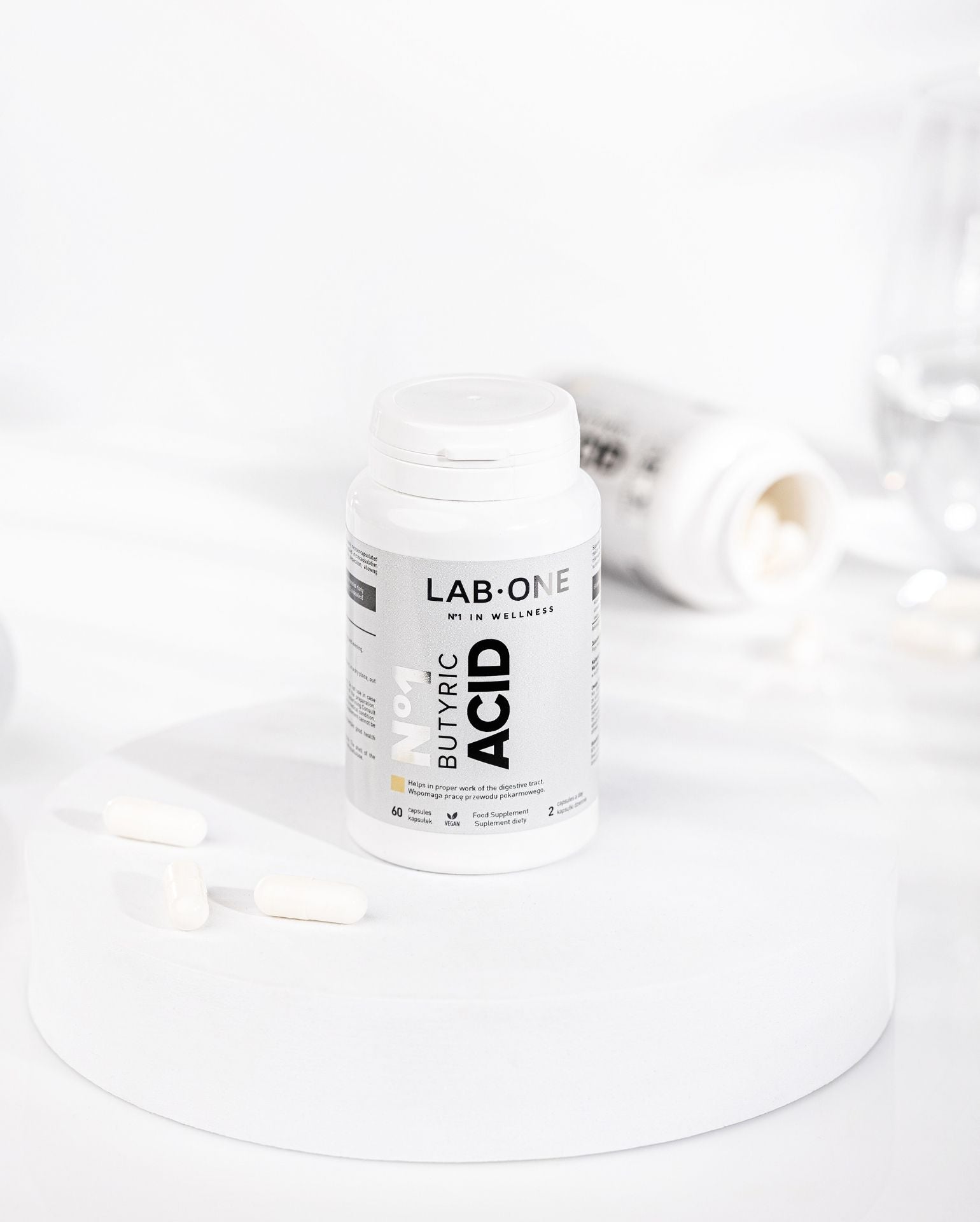 LAB ONE KYSELINA MÁSELNÁ BUTYRATE SODNÁ Střevní trávení IBS 60 kapslí kyselina máselná