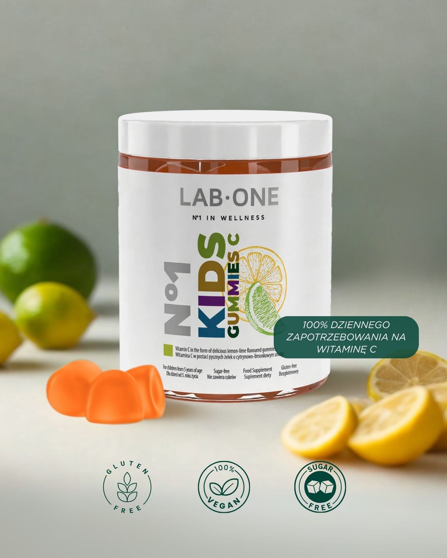 LAB ONE N°1 KidsGUMMIES C Želé s vitamínem C pro děti od 5 let. Imunita