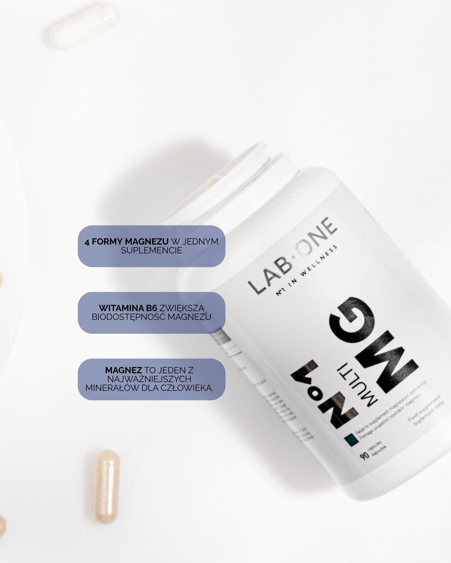 LAB ONE MULTI MG Natural Vegan Magnesium Vit B6 Zdravé zuby a kosti 90ks