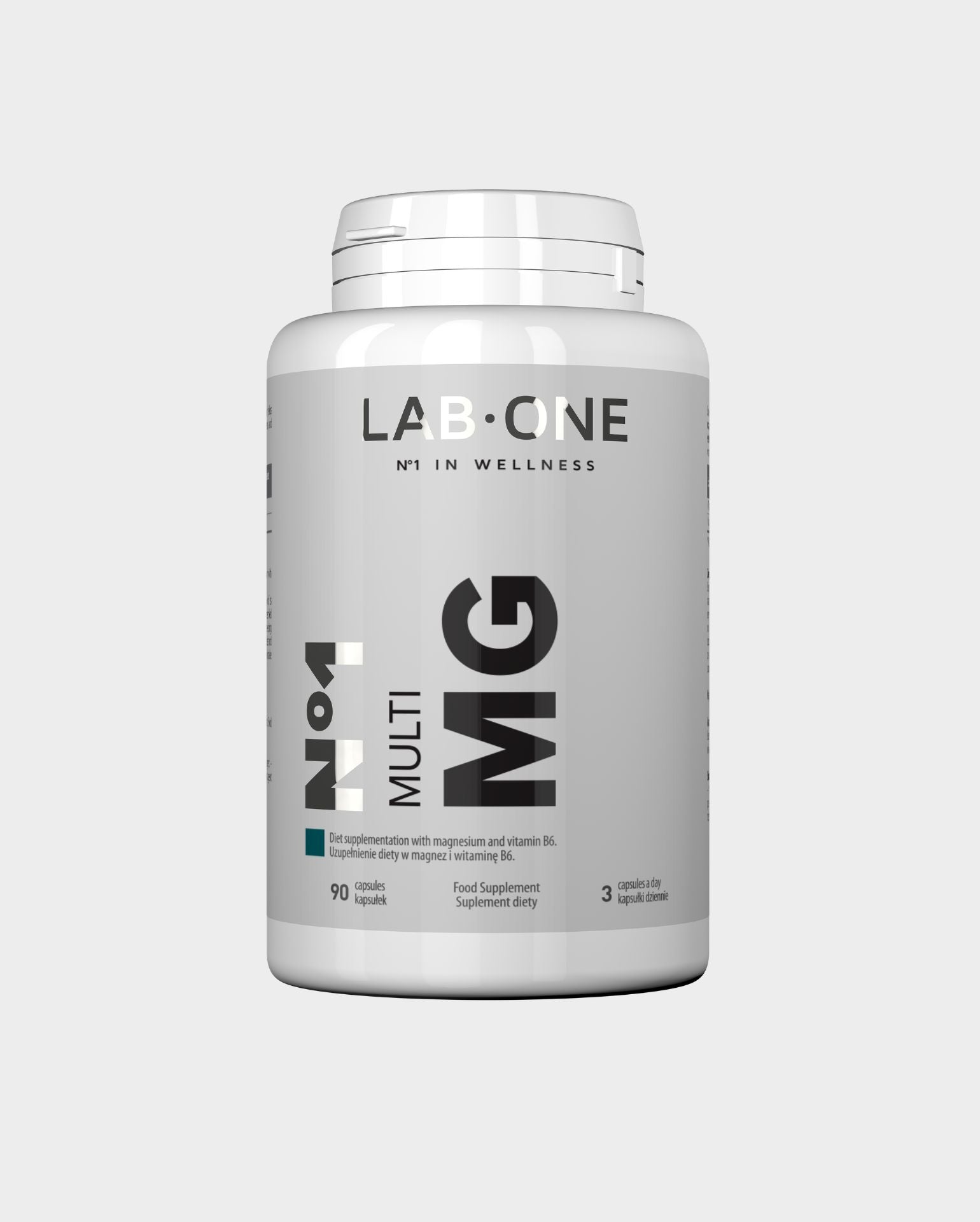 LAB ONE MULTI MG Natural Vegan Magnesium Vit B6 Zdravé zuby a kosti 90ks