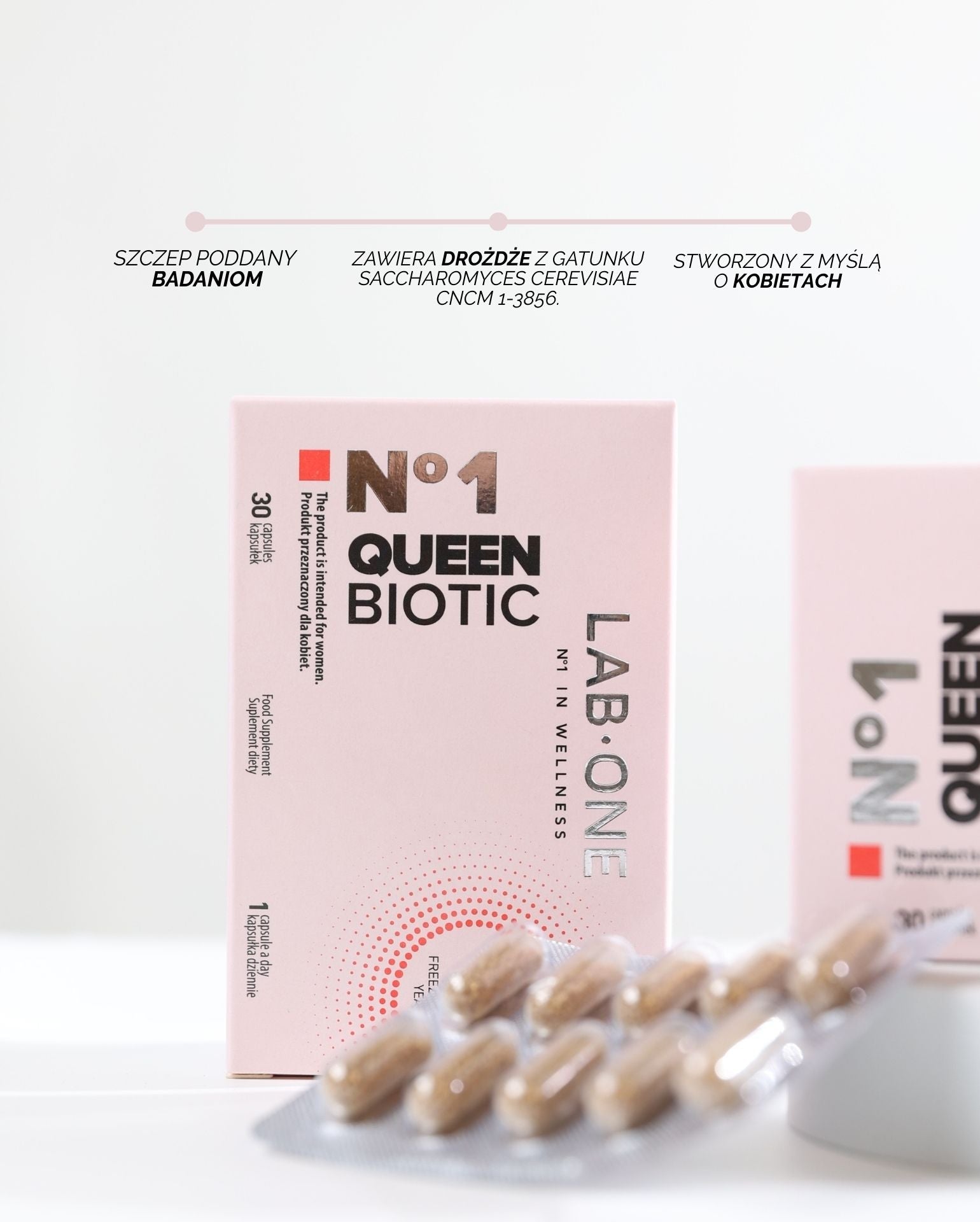 LAB ONE QUEENBIOTIC Probiotikum pro ženy Trávicí střeva Zdravá pokožka